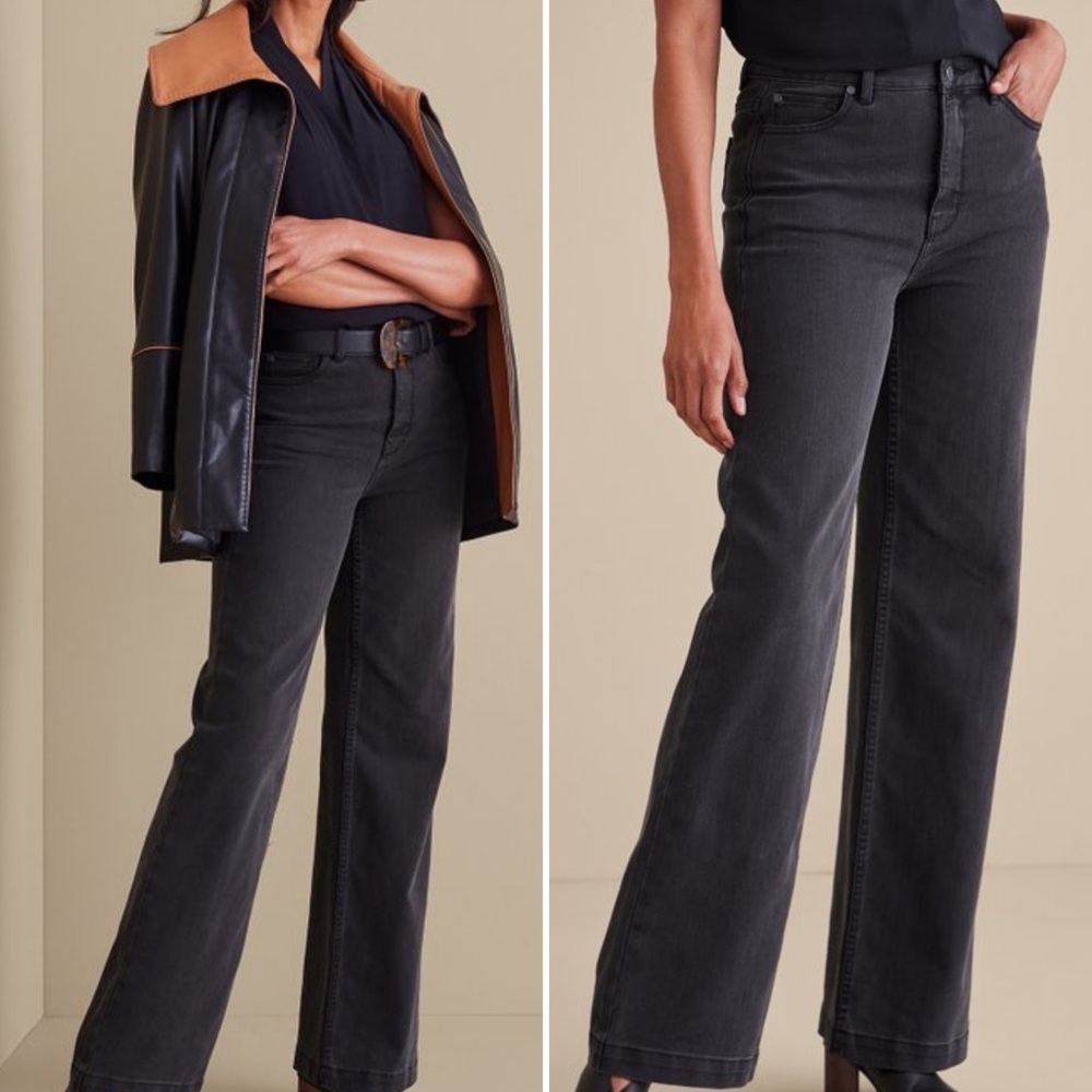 Soft Surroundings Ultimate Denim Wide Leg Jeans in Moonstone Wash - 20W